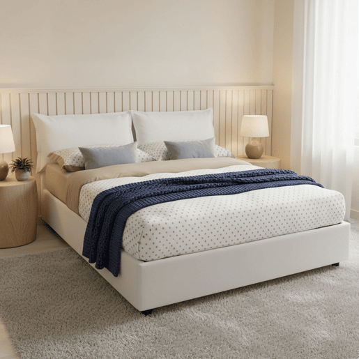 Cama de casal de tecido Cama de casal de tecido