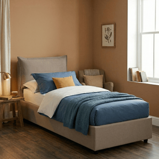 Cama de solteiro de tecido Cama de solteiro de tecido