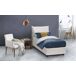 Cama de solteiro de tecido 95x215 Cama de solteiro de tecido 95x215 Blanco