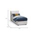 Cama de solteiro de tecido 95x215 Cama de solteiro de tecido 95x215 Blanco
