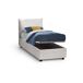 Cama de solteiro de tecido 95x215 Cama de solteiro de tecido 95x215 Blanco