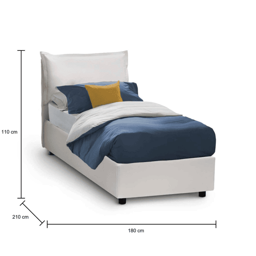 Cama de solteiro de tecido