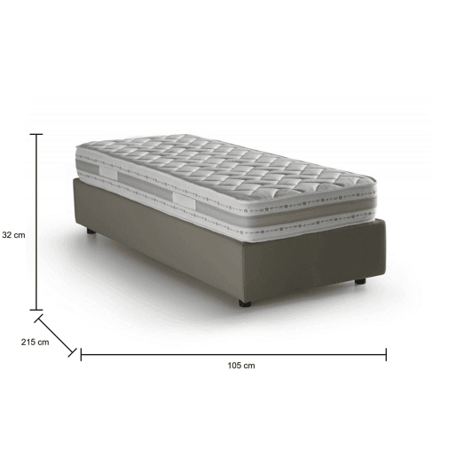 Cama de Solteiro com Colchão Incluso em Couro Sintético