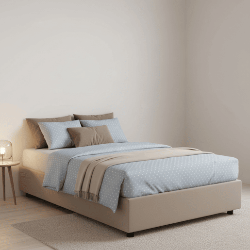 Cama quadrada e meia de tecido