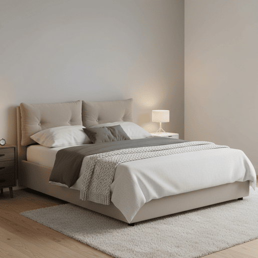 Cama quadrada e meia de tecido