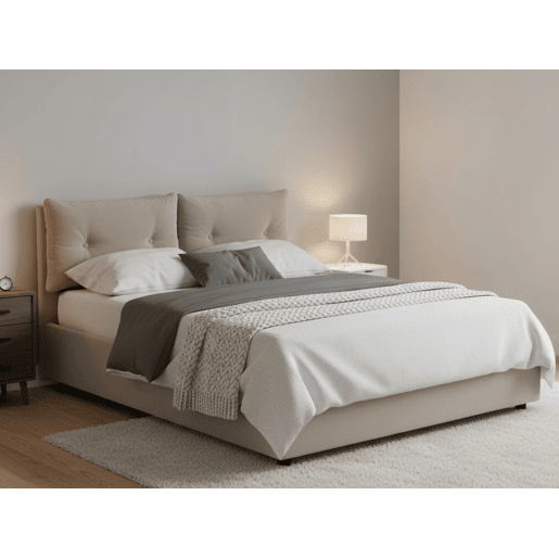 Cama quadrada e meia de tecido