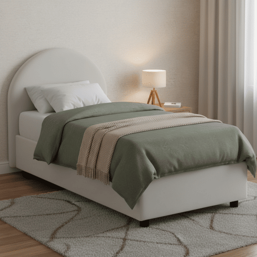 Cama de solteiro de tecido Cama de solteiro de tecido