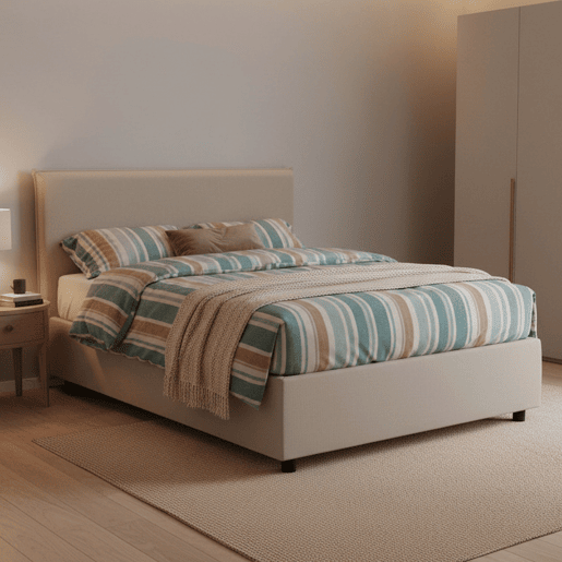 Cama quadrada e meia de tecido