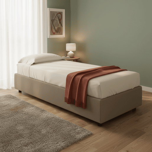 Cama de solteiro de tecido Cama de solteiro de tecido