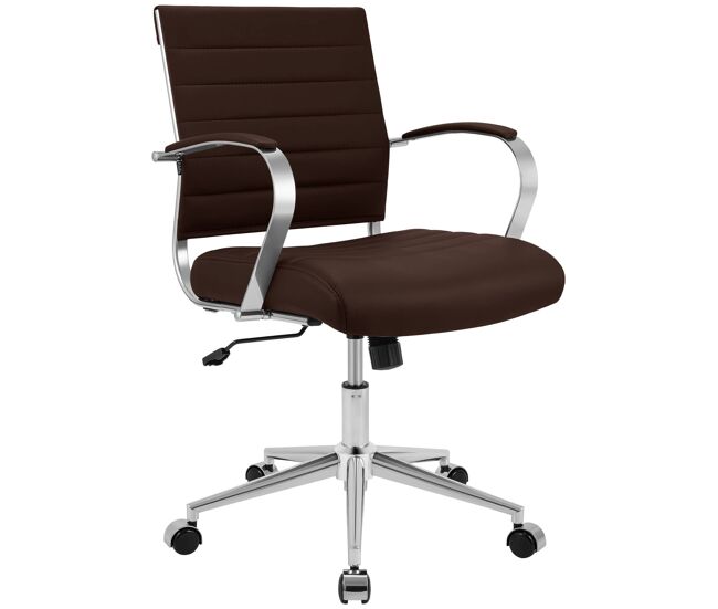 Silla de oficina oakland simil cuero marrón 62x57x90 cm