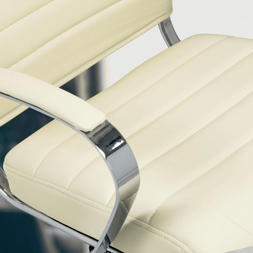 Silla de oficina Oakland Simil cuero Crema 62X57X90 cm