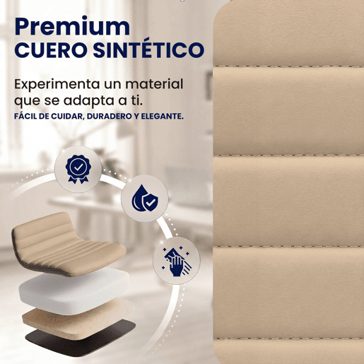 Silla de oficina Oakland Simil cuero Crema 62X57X90 cm