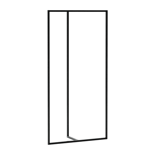 Cabide de pé Hurdal em aço em forma de T 160x80x32cm - Preto en.casa