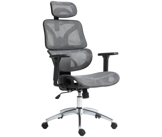 Silla de oficina deshler tejido de red gris 76x66x112 cm