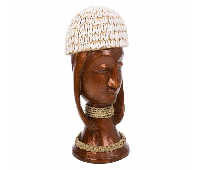 Busto alexandra house living blanco café madera 40 x 17 x 16 cm