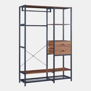 Bengaleiro de burro Larem com 2 gavetas 180x120x40cm - Efeito nogueira en.casa