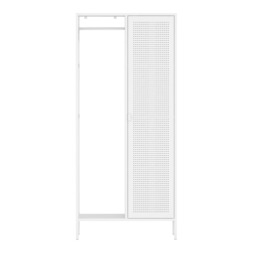Roupeiro Puumala com porta metálica 180x80x45cm - Branco en.casa