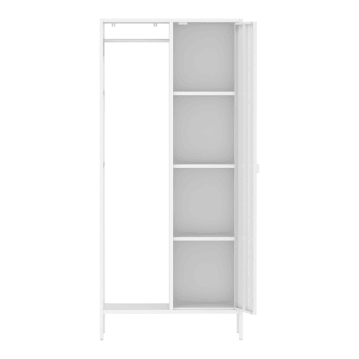 Roupeiro Puumala com porta metálica 180x80x45cm - Branco en.casa