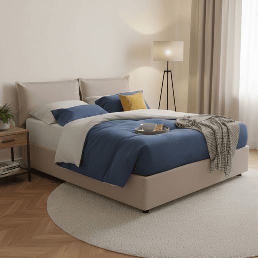 Cama de casal de tecido