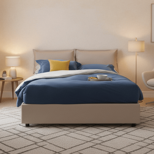 Cama de casal de tecido