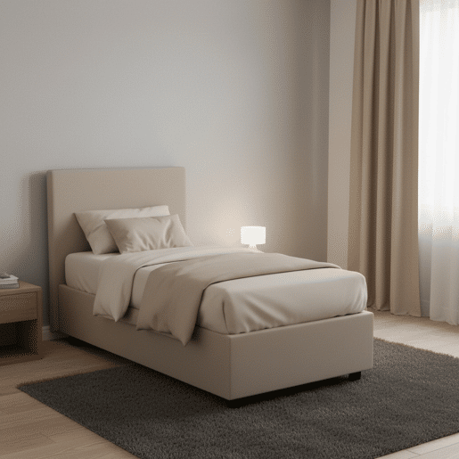 Cama de solteiro de tecido
