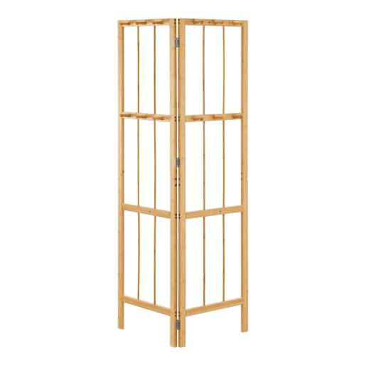 Bengaleiro Hyllestad dobrável de canto em bambu 166x92x8cm - Natural en.casa