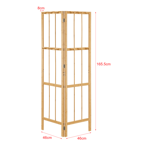 Bengaleiro Hyllestad dobrável de canto em bambu 166x92x8cm - Natural en.casa