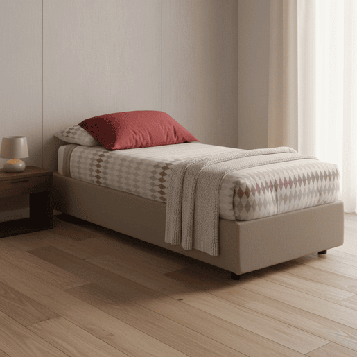 Cama de solteiro de tecido