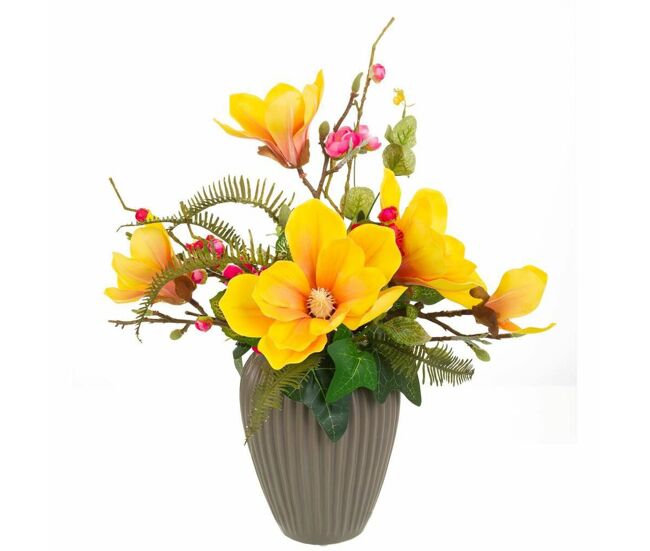 Flores decorativas alexandra house living multicolor poliuretano porcelana 24 x 44 x 43 cm