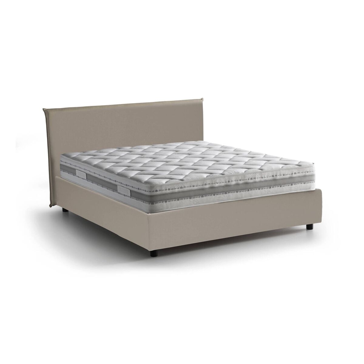 Cama de casal de tecido 155x205 Gris