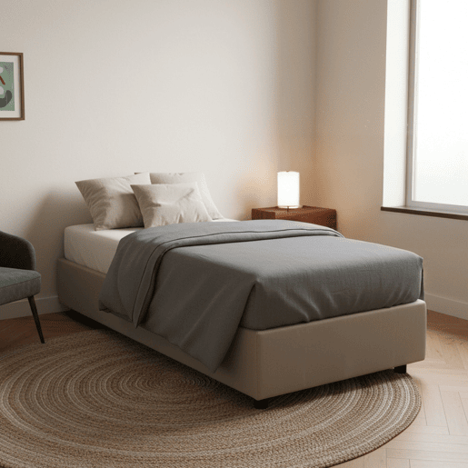 Cama de solteiro de tecido Cama de solteiro de tecido