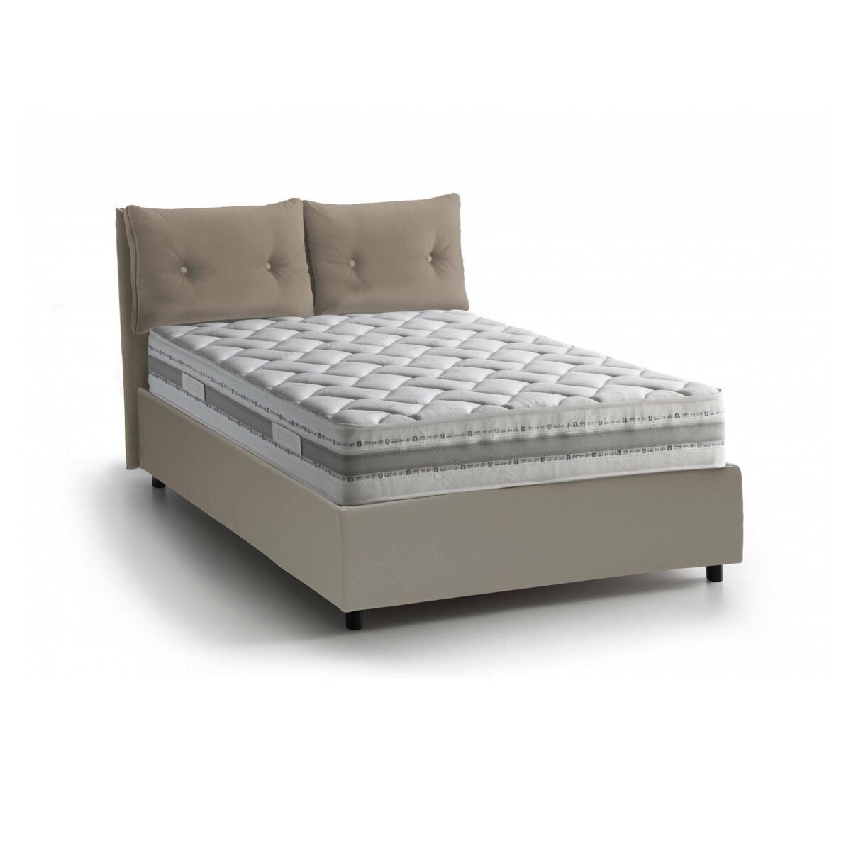 Cama de casal de tecido 175x205 Gris
