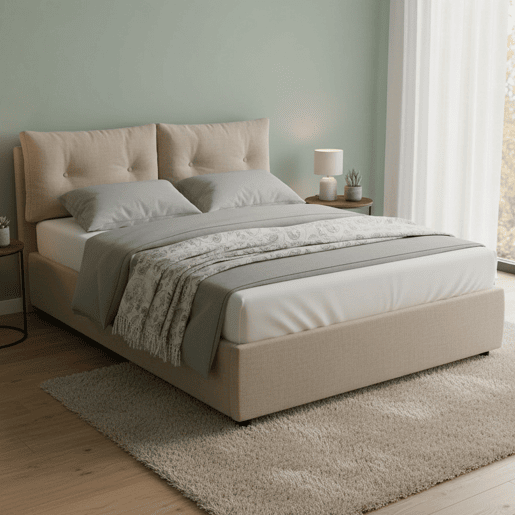 Cama de casal de tecido