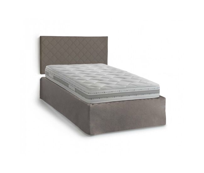 Cama de Plaza y Media con Colchón Incluido en Cuero Sintético
