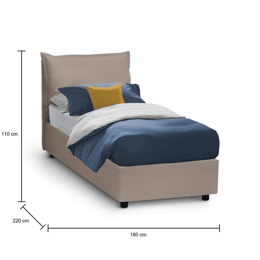 Cama de solteiro de tecido