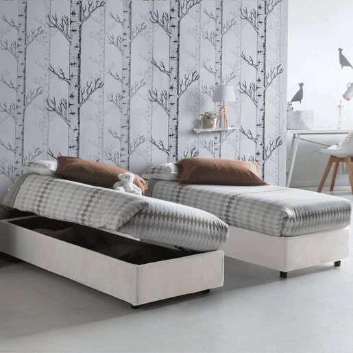 Cama de solteiro de tecido Cama de solteiro de tecido