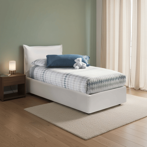 Cama de solteiro de tecido Cama de solteiro de tecido