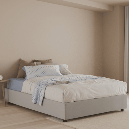 Cama quadrada e meia de tecido