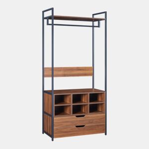 Bengaleiro de burro Larem com 5 compartimentos 180x84x40cm - Efeito nogueira en.casa