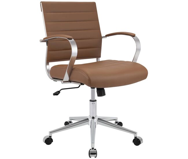 Silla de oficina oakland simil cuero marrón claro 62x57x90 cm