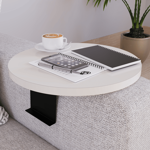 Bandeja ajustável para sofá Kuleskyd Ø34cm - Creme en.casa