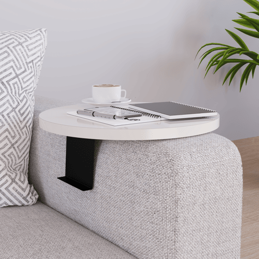 Bandeja ajustável para sofá Kuleskyd Ø34cm - Creme en.casa