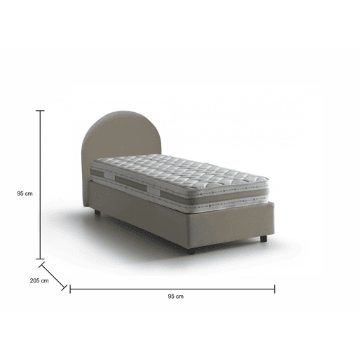 Cama de Solteiro com Colchão Incluído em Couro Sintético Cama de Solteiro com Colchão Incluído em Couro Sintético