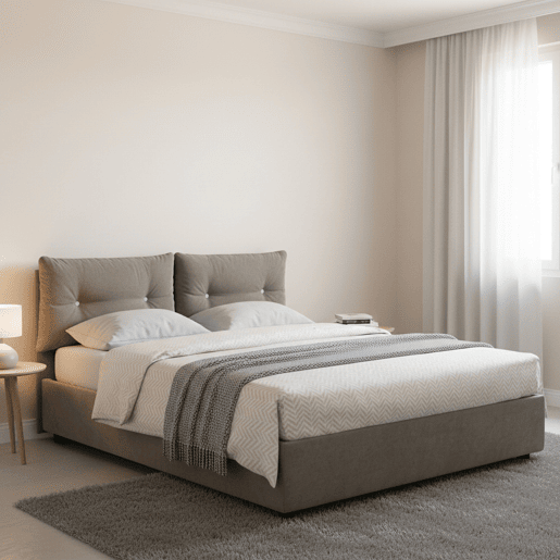 Cama quadrada e meia de tecido