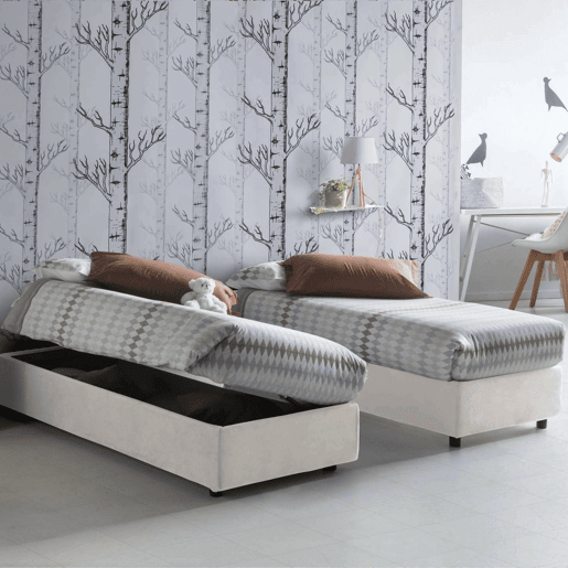 Cama de solteiro de tecido Cama de solteiro de tecido