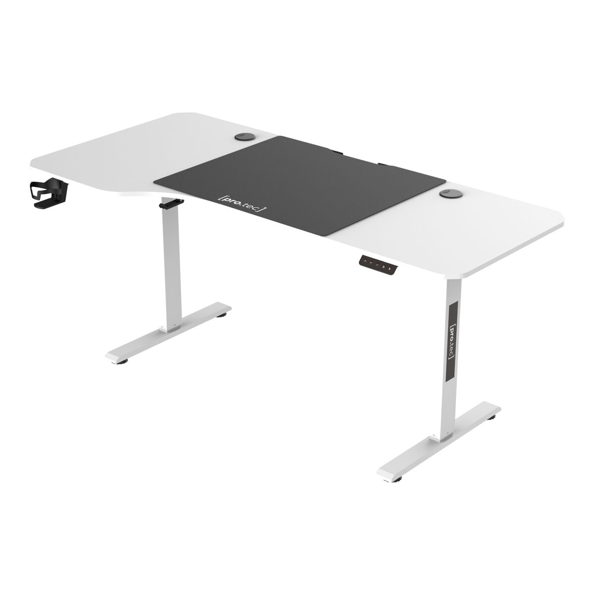 Escritorio ajustable en altura stryn aglomerado/acero 160x75cm - blanco [pro.tec]