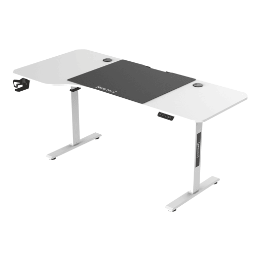 Secretária regulável em altura Stryn aglomeradoaço 160x75cm - Branco pro.tec