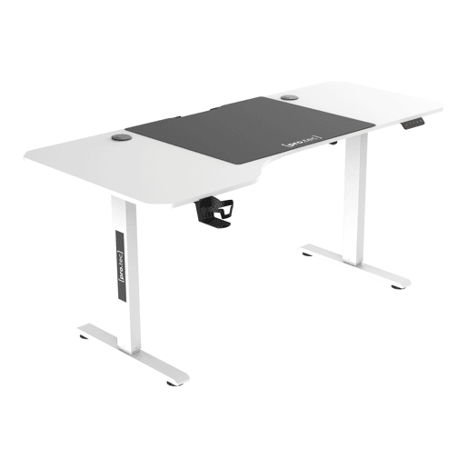 Secretária regulável em altura Stryn aglomeradoaço 160x75cm - Branco pro.tec
