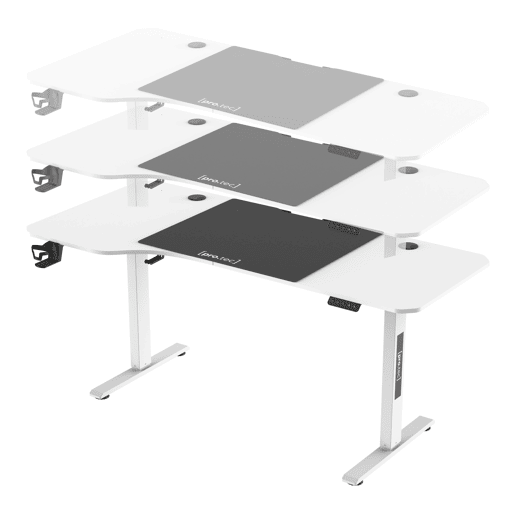 Secretária regulável em altura Stryn aglomeradoaço 160x75cm - Branco pro.tec