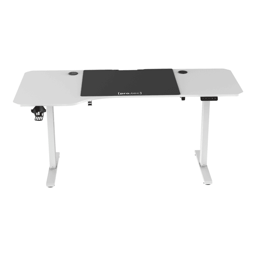 Secretária regulável em altura Stryn aglomeradoaço 160x75cm - Branco pro.tec